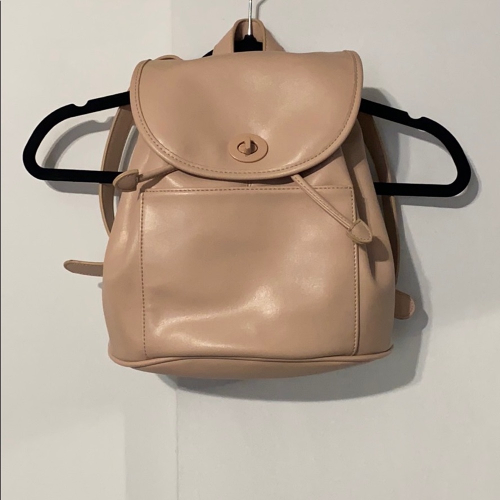 Pink/Cream Urban Outfitters Faux Leather Backpack
